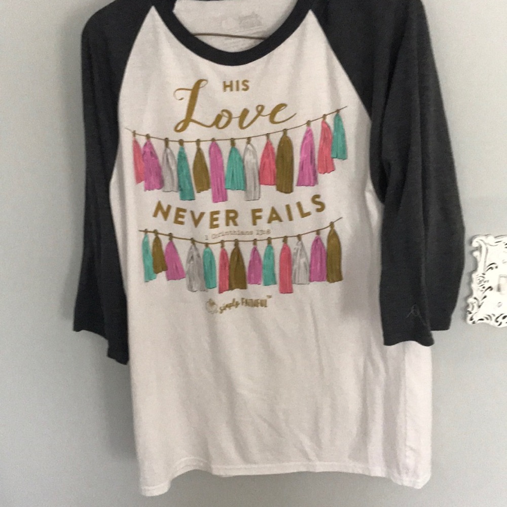 Simply faithful baseball sleeve length shirt